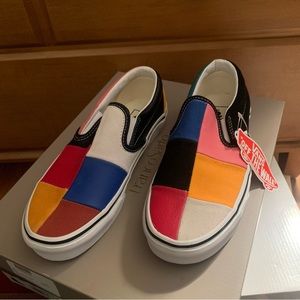Brand New Vans Multi Patchwork Slip Ons